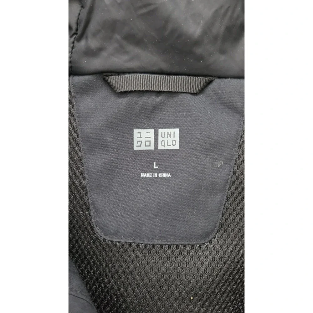 UNIQLO Hybrid‎ Down Parka Hooded Water-Repellent Jacket Men's Large Black